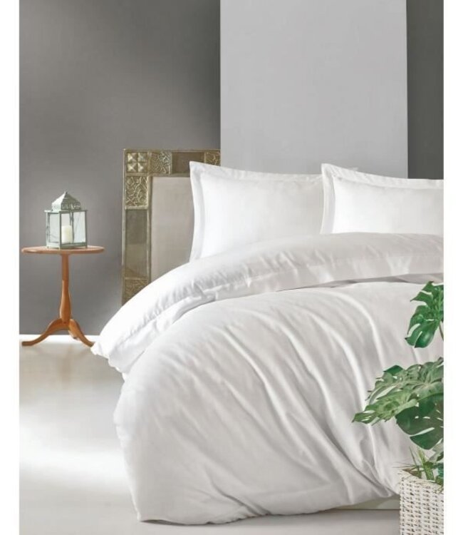 Dekbedovertrek Pure Satin White 220x240 cm + 2 kussenslopen 60x60 cm, 100% satijnkatoen