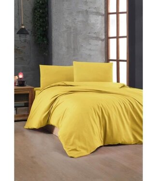AUCUNE Dekbedovertrek Sunny Yellow 220x240 cm + 2 kussenslopen 60x60 cm, 100% katoen