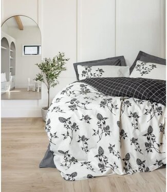 AUCUNE Dekbedovertrek Midnight Anthracite 220x240 cm + 2 kussenslopen 60x60 cm, 100% katoen