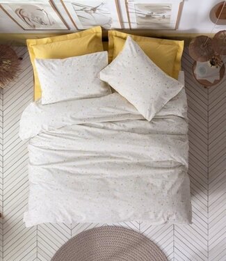 AUCUNE Dekbedovertrek Mustard Glow 220x240 cm + 2 kussenslopen 60x60 cm, 100% katoen