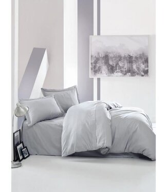 AUCUNE Dekbedovertrek Silver Satin 220x240 cm + 2 kussenslopen 60x60 cm, 100% satijnkatoen