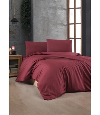 AUCUNE Dekbedovertrek Rood 220x240 cm + 2 kussenslopen 60x60 cm, 100% katoen