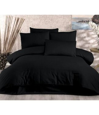 AUCUNE Dekbedovertrek Midnight Black 220x240 cm + 2 kussenslopen 60x60 cm, 70% polyester / 30% katoen