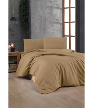 AUCUNE Dekbedovertrek Cocoa Brown 220x240 cm + 2 kussenslopen 60x60 cm, 100% katoen