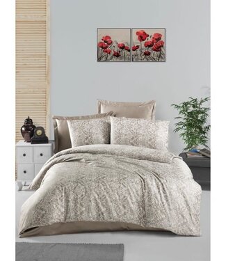 AUCUNE Dekbedovertrek Cappuccino Satin 220x240 cm + 2 kussenslopen 60x60 cm, 100% satijnkatoen