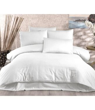 AUCUNE Dekbedovertrek Pure White 220x240 cm + 2 kussenslopen, 70% polyester & 30% katoen