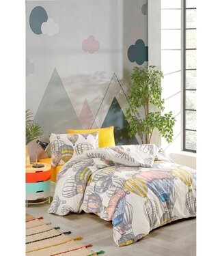 AUCUNE Dekbedovertrek Mosterd 220x240 cm + 2 kussenslopen 60x60 cm, 100% katoen