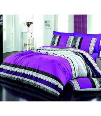 AUCUNE Dekbedovertrek Lila 220x240 cm + 2 kussenslopen 60x60 cm, 100% katoen