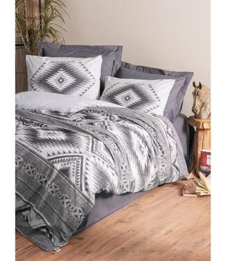 AUCUNE Donkere Horizon – Dekbedovertrek 220x240 cm + 2 Kussenslopen 60x60 cm – 100% Katoen – Antraciet