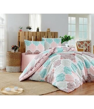 AUCUNE Dekbedovertrek Aqua Breeze 220x240 cm + 2 kussenslopen 60x60 cm, 70% katoen / 30% polyester