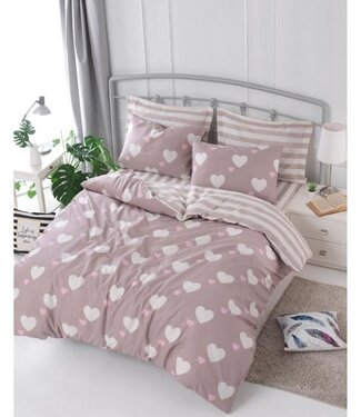AUCUNE Dekbedovertrek Rose Petal 220x240 cm + 2 kussenslopen 60x60 cm, 65% katoen / 35% polyester
