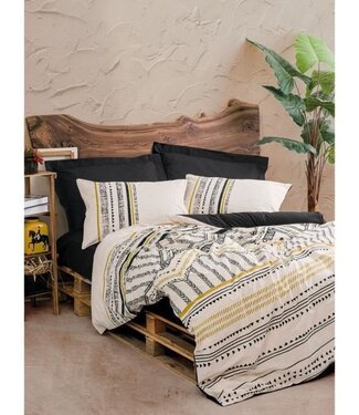 AUCUNE Dekbedovertrek Pure White 220x240 cm + 2 kussenslopen 60x60 cm, 100% katoen – Wit