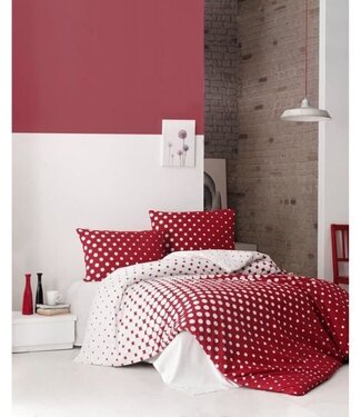 AUCUNE Dekbedovertrek Ruby Red 220x240 cm + 2 kussenslopen, 100% katoen