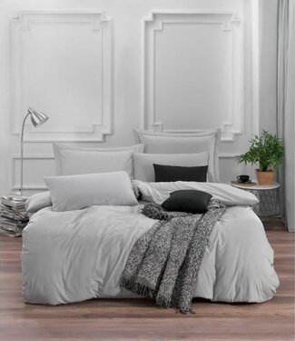 AUCUNE Dekbedovertrek Stone Grey 220x240 cm + 2 kussenslopen, 65% katoen