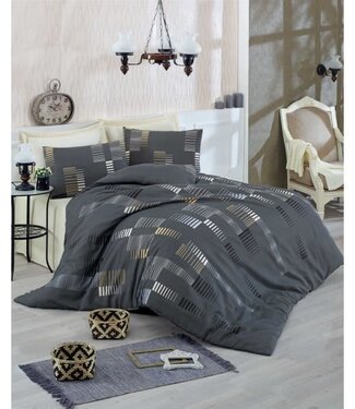AUCUNE Dekbedovertrek Midnight Grey 220x240 cm + 2 kussenslopen, 65% katoen