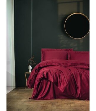AUCUNE Crimson Luxe – Dekbedovertrek 220x240 cm + 2 Kussenslopen 60x60 cm – 100% Katoen Satijn – Rood