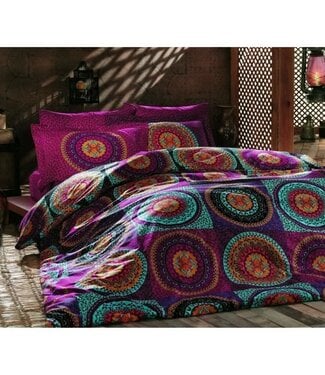 AUCUNE Dekbedovertrek Fuchsia 220x240 cm + 2 kussenslopen 60x60 cm, 100% katoen
