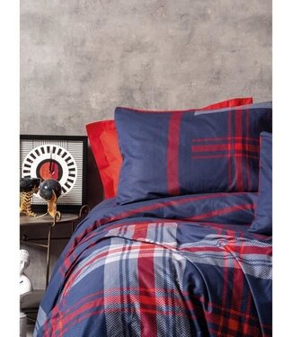 AUCUNE Dekbedovertrek Ruby Red 220x240 cm + 2 kussenslopen, 100% katoen
