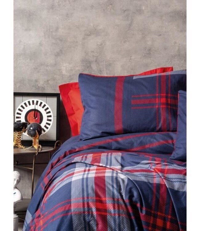 Dekbedovertrek Ruby Red 220x240 cm + 2 kussenslopen, 100% katoen