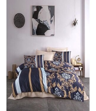 AUCUNE Dekbedovertrek Sapphire Blue 220x240 cm + 2 kussenslopen, 100% microsatijn