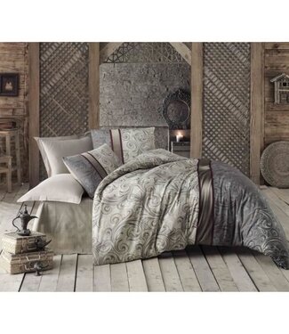 AUCUNE Dekbedovertrek Stone Grey 220x240 cm + 2 kussenslopen, 65% katoen