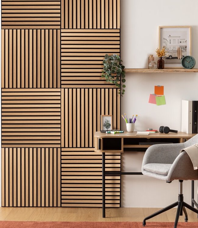 Colva Acoustic Wall Panel – Light Brown Oak Effect