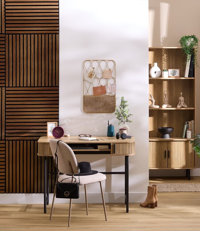 Colva Decoratief Houten Lattenpaneel – Walnooteffect