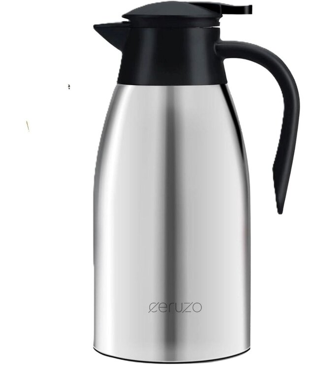 Thermoskan – 2 Liter – RVS – Eénhandig Openen en Schenken