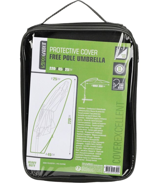 Protective Cover for Cantilever Parasol up to 350 cm – Heavy Duty – Waterproof – With Zipper