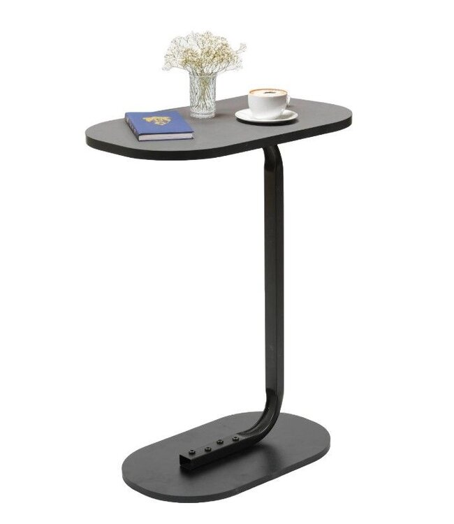 Black Side Table 45x28x60 cm – Metal & Wood Sofa Table