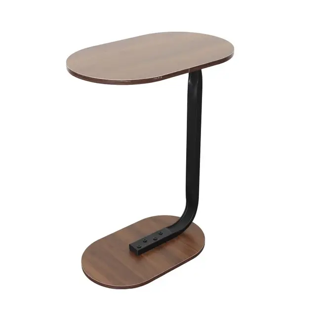 Bijzettafel - Bruin - Banktafel - Metaal met Hout - 45x28x60 cm