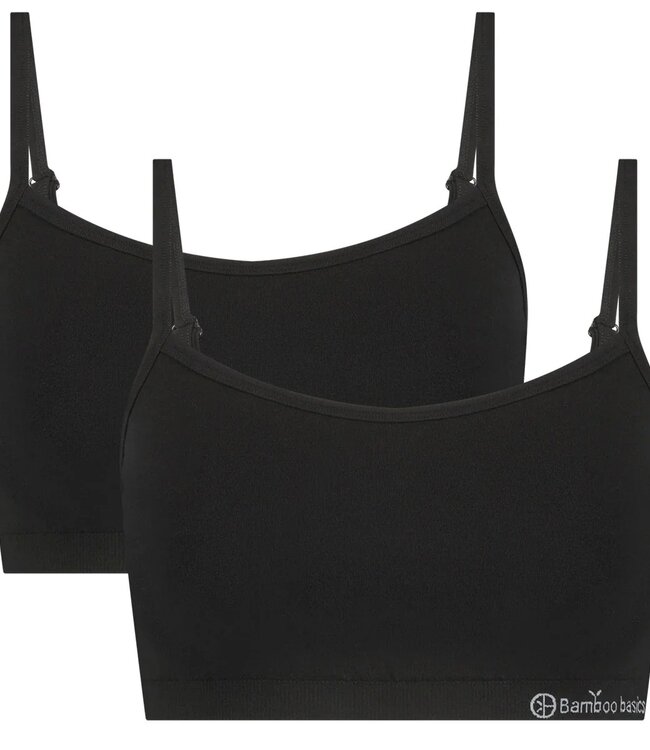 Seamless Bra 2-pack Black – Elle Bamboo Bra with Adjustable Straps