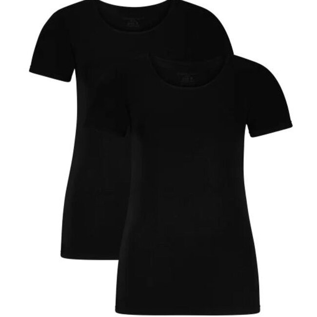 Bamboo basics T-shirts Kate - 2-Pack - Black