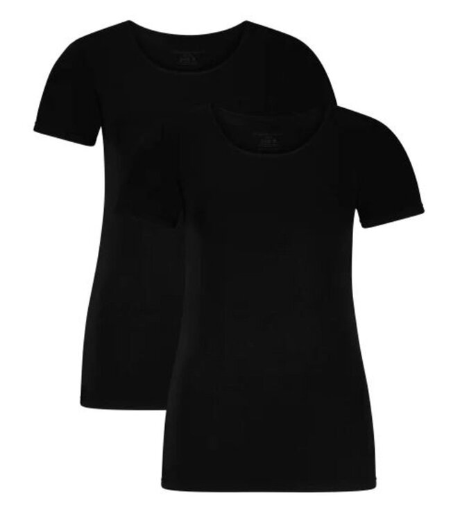 Bamboo basics dames T-shirts zwart 2-Pack