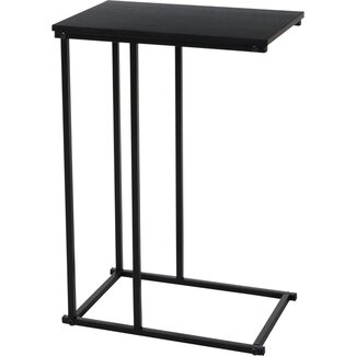 Trends4You Beistelltisch - Banktisch - Schwarz - Metall und Holz - 40 × 26 × H58 cm