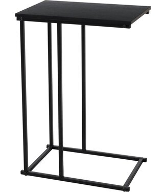 Trends4You Bijzettafel - Banktafeltje - Zwart - metaal en hout - 40x26xH58cm