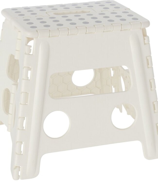Opstapkruk – Wit – Vouwbaar met Anti-Slip