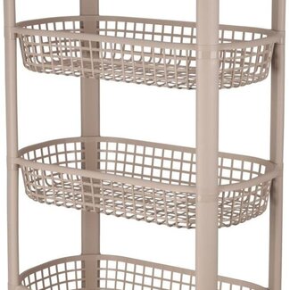 Keukentrolley – 4 Lagen – Beige – 4 Wieltjes