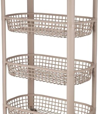 Keukentrolley – 4 Lagen – Beige – 4 Wieltjes