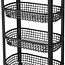 Kitchen Trolley – 4 Tiers – Black – 4 Wheels