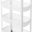 Kitchen Trolley – 4 Tiers – White – 4 Wheels