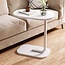 Side Table – White – Metal & Wood – 45x28x60 cm