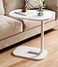 Side Table – White – Metal & Wood – 45x28x60 cm