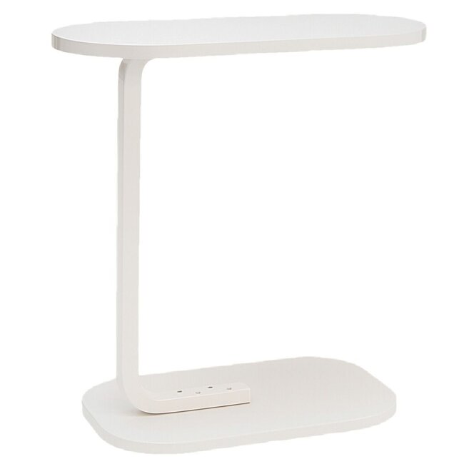 Ceruzo Beistelltisch - Weiß - Sofatisch - Metall mit Holz - 45 × 28 × 60 cm