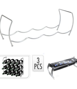 Excellent Houseware Stapelbaar Wijnrek – Set van 3