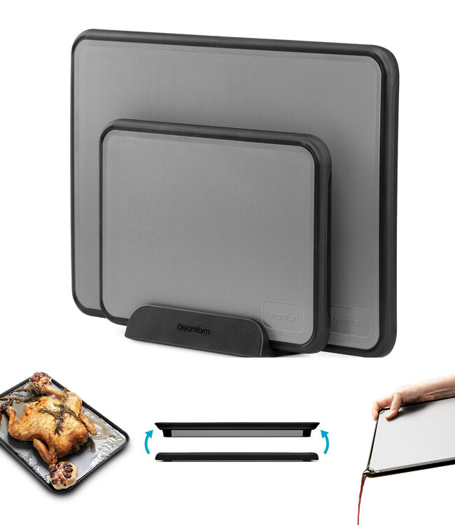 Cutting Board Set of 2 Pieces with Holder