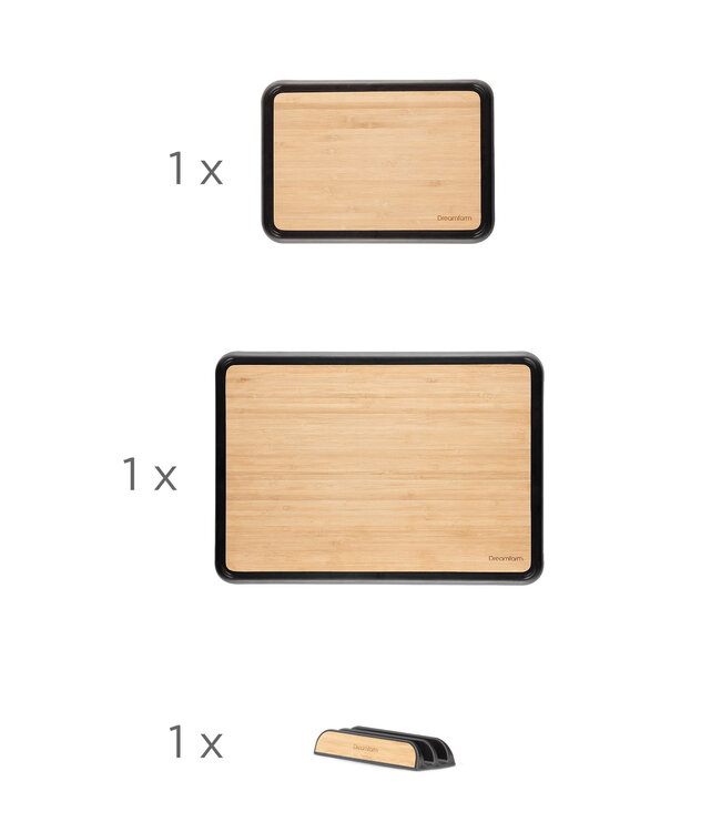 Dreamfarm Fledge Bamboe Snijplank Set – 2 stuks met Houder