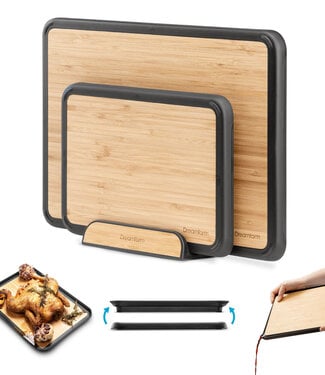 Dreamfarm Bamboe Snijplank Set – 2 stuks met Houder