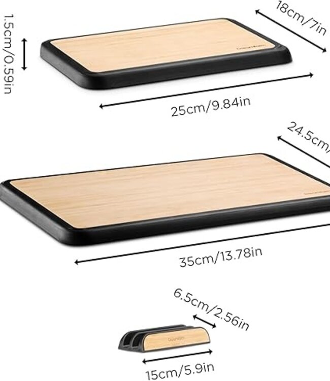 Dreamfarm Fledge Bamboe Snijplank Set – 2 stuks met Houder