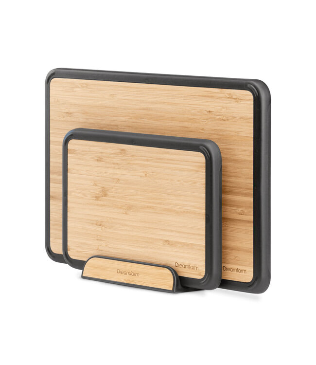 Dreamfarm Fledge Bamboe Snijplank Set – 2 stuks met Houder